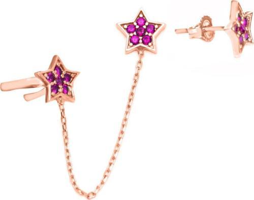 925 Ayar Gümüş Yıldız Kıkırdak Sallantılı Kadın Küpe