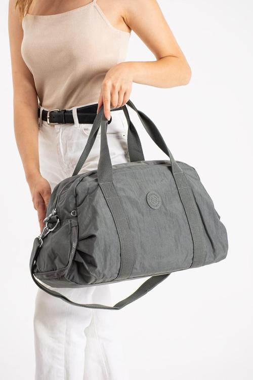 Sanmorris Büyük Boy Klinkır Kumaş Ayakkabı Koyma Cebi Bulunan Çapraz Askılı Spor Ve Seyahat Çantası