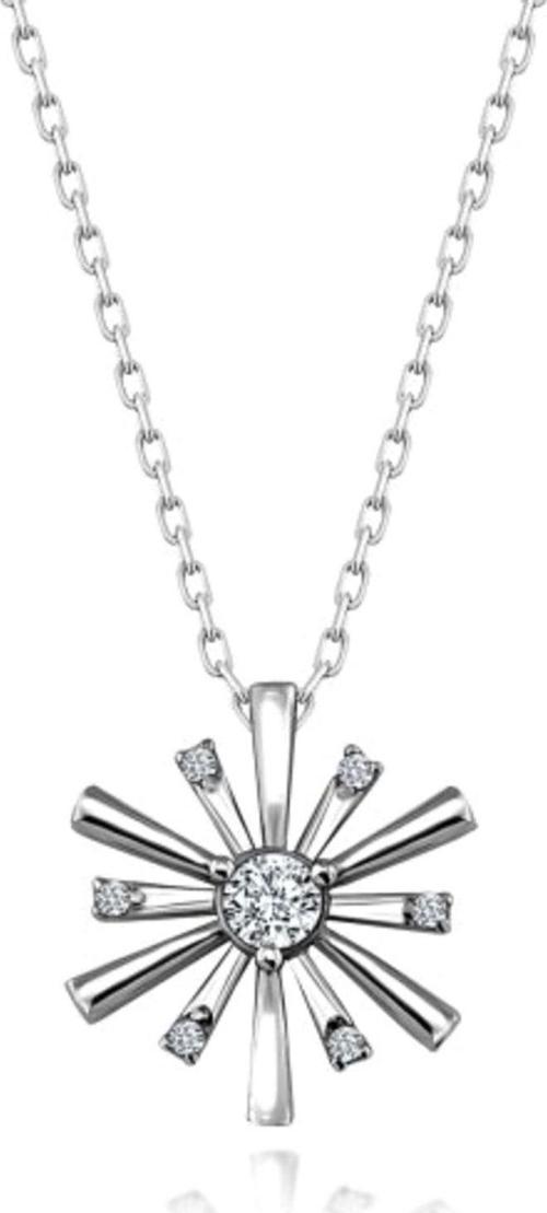 Gümüş Swarovski Zirconia Taşlı Kartanesi Bayan Kolye