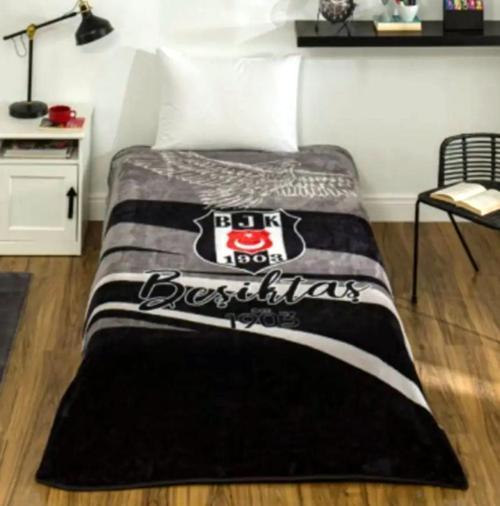 Taraftar Lisanslı Tek Kişilik Battaniye (160x220)-BEŞİKTAŞ KARTAL