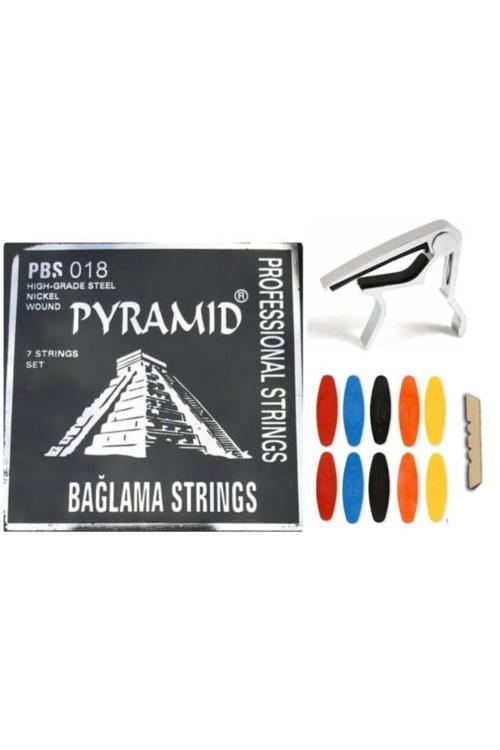 Masterwork 0.18 Kısa Sap Piramit Tel Seti + Metal Kelepçe + 10 Adet Numaralı Tezene + Eşik