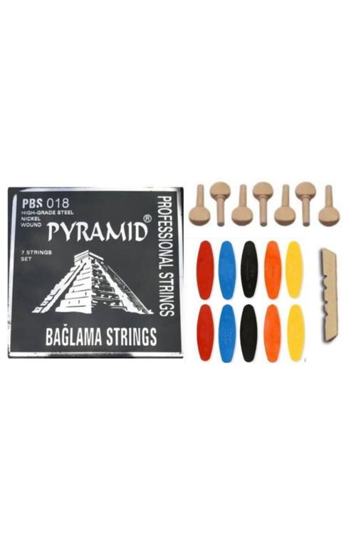 Masterwork 0.18 Kısa Sap Piramit Tel Seti + 7 Adet Ağaç Burgu + 10 Adet Numaralı Tezene +Eşik