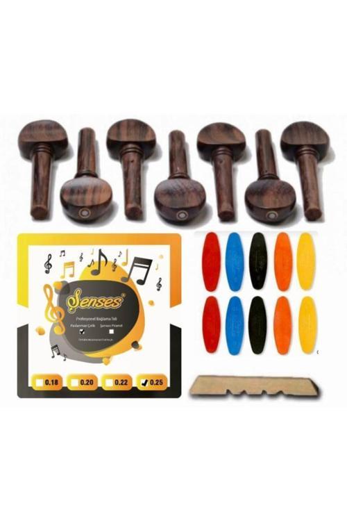 Nokta Sedefli Pelesenk Bağlama Burgu + 0.25 Divan Saz Teli + Tezene Seti + Eşik