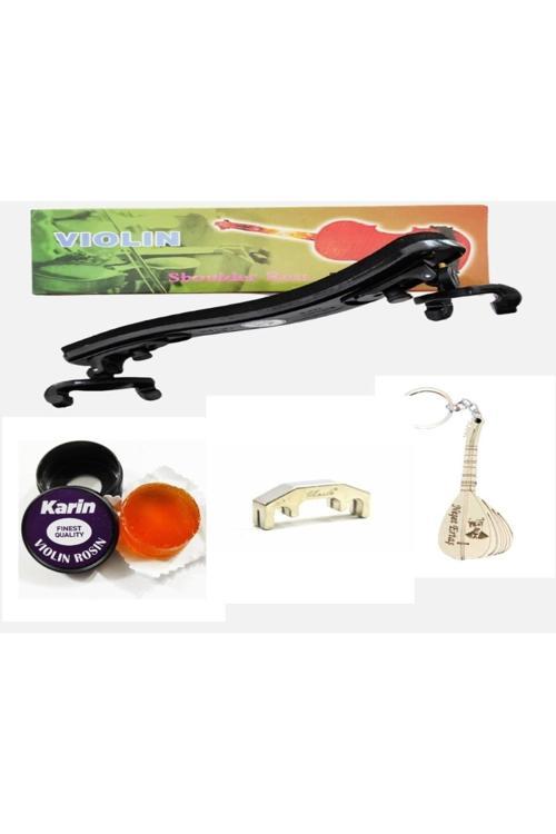 Mea-056 Keman Yastık (3/4 Ve 4/4) + Metal Susturucu + Kalite Reçine + Anahtarlık