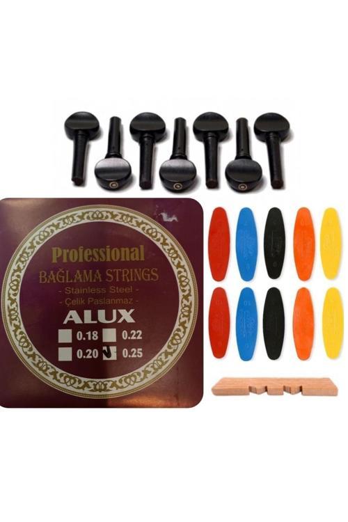 Alux 0.25 Çelik Abanoz Burgu Tezene Eşik 4'Lü Set