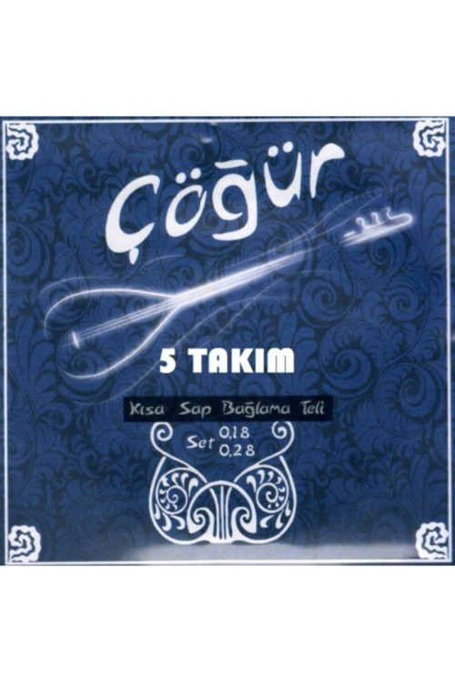 5 Takım Kısa Sap Saz Bağlama Teli 5 Mızrap Hediye