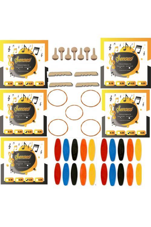 0 22 Divan Bağlama Takım Teli 5 Takım + 5 Bambam + 7 Ağaç Burgu + 20 Adet Tezene + 3 Eşik