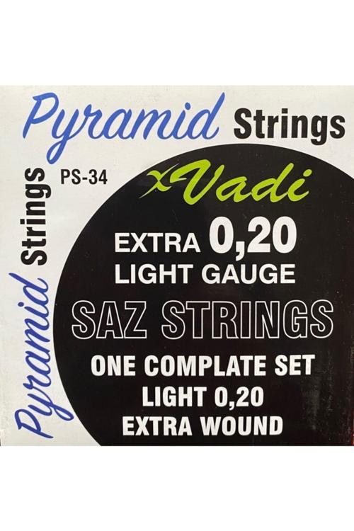 Müzik Vadi 0.20 Uzun Sap Piramid Bağlama Tel Seti Tezene