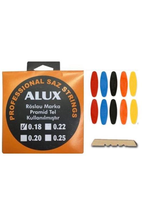 Müzik 0.18 Profesyonel Kısa Sap Piramit Tel Seti + 10 Adet Numaralı Tezene + Eşik