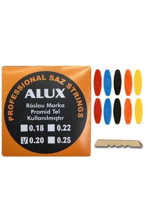 Müzik 0.20 Profesyonel Uzun Sap Piramit Tel Seti + Adet Numaralı Tezene + Eşik