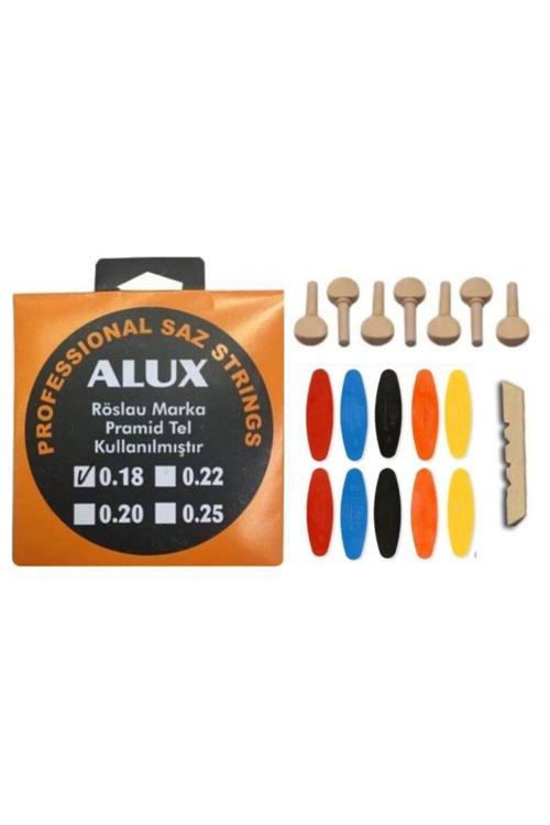 Müzik 0.18 Kısa Sap Piramit Tel Seti + 7 Adet Burgu + 10 Adet Numaralı Tezene + Eşik