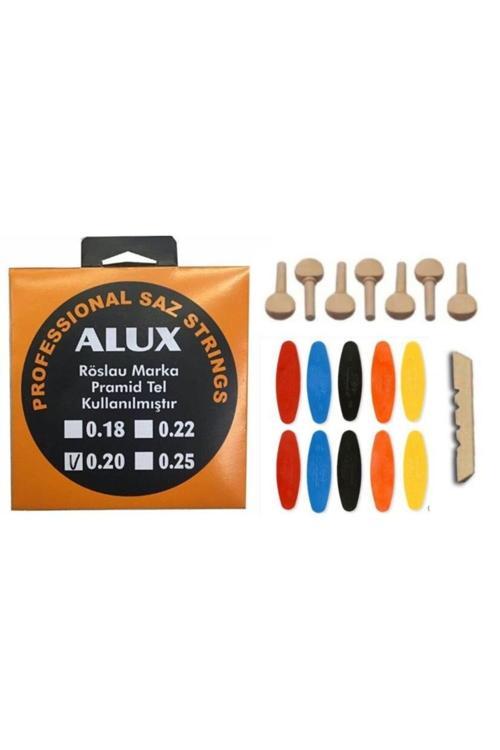 Müzik 0.20 Uzun Sap Piramit Tel Seti + 7 Adet Burgu + 10 Adet Numaralı Tezene + Eşik