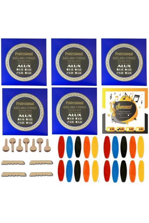 Alux 0 20 Uzun Bağlama Takım Teli 6 Takım + 7 Ağaç Burgu + 20 Adet Tezene + 4 Eşik