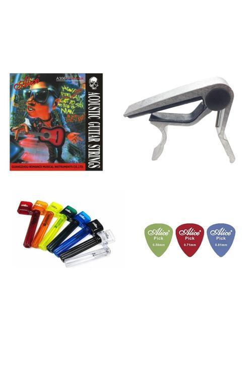 Gitar Teli Kapo Burgu Çevirici Pena Seti Aksesuarları