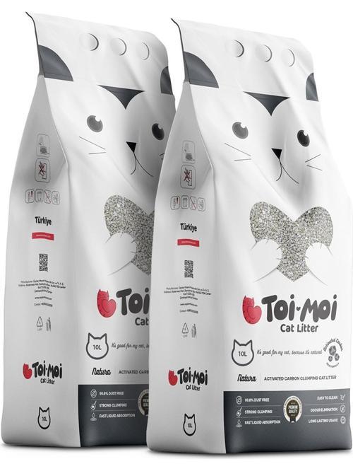 Aktif Karbonlu 10 lt 2'li Bentonit Kedi Kumu