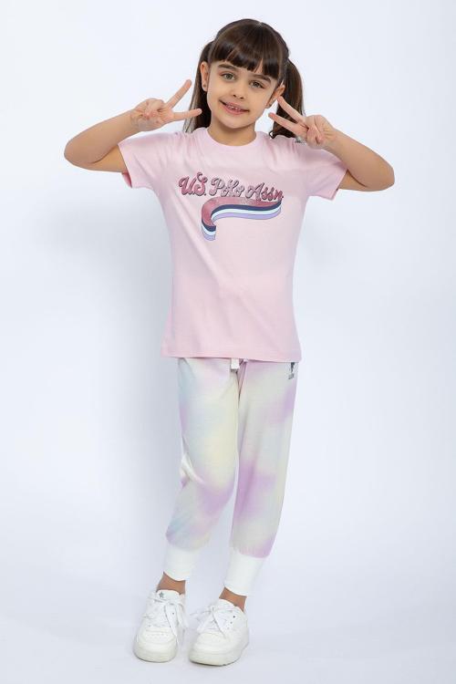 U.S. Polo Assn 1070 Garson Batik Desenli Kız Çocuk İkili Takım