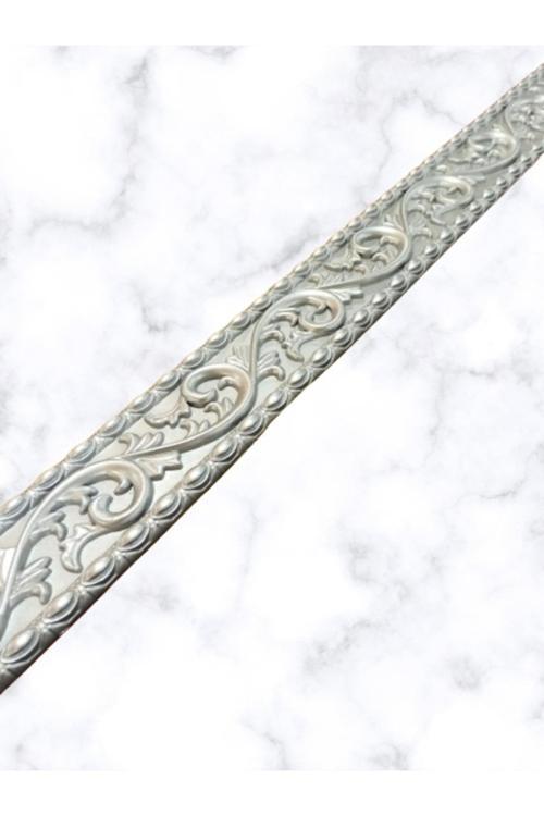 Dekoratif Poliüretan Saray Duvar&Tavan Çıta Bordürü -Renk :Gümüş (En:8.5 Cm-Boy:100 Cm)-Duvar Süsü