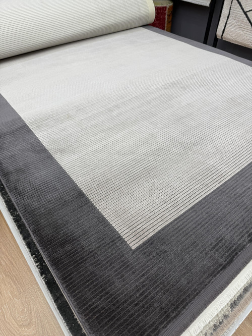 Elegant 10505 Gri Antrasit Bambu & Viskon 10 mm Hav Modern Salon Halısı