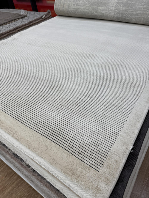 Elegant 10505 Krem Antrasit Bambu & Viskon 10 mm Hav Modern Salon Halısı