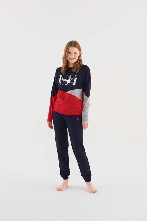 U.s Polo Assn 16816 Kadın Uzun Kollu Pijama Takımı