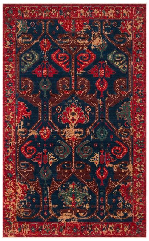 Cadis KDM 05 Red Vintage El Emeği Yüksek Kara Tezgah Halısı