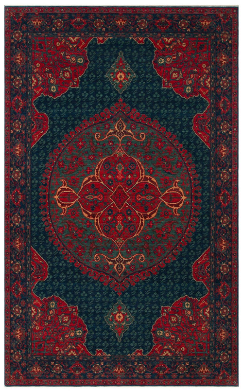 Cadis KDM 03 Navy Vintage El Emeği Yüksek Kara Tezgah Halısı
