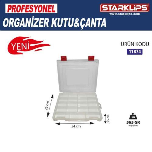 Plastik Organizer Çanta 19 Gözlü  Sabit Bölmeli Vida, Takı, Hobi Düzenleyici Kutu