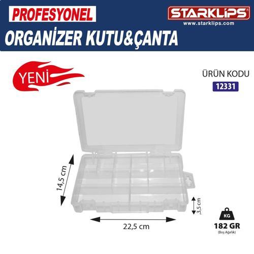 12 Bölmeli Plastik Organizer Çanta  Sabit Gözlü Vida, Takı, Hobi Düzenleyici Kutu
