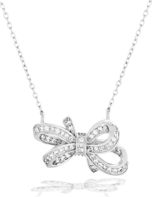 Zirconia Taşlı Işıltılı Diamond Fiyonk Model Kadın Gümüş Kolye
