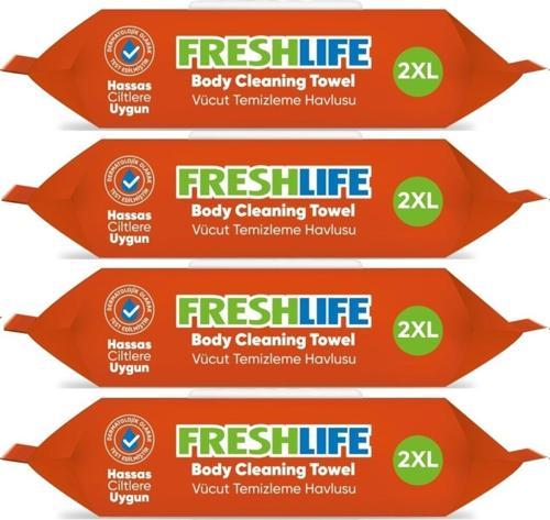 Hasta Vücut Temizleme Islak Mendil Havlu 50 Yaprak XL (4 Lü Set)