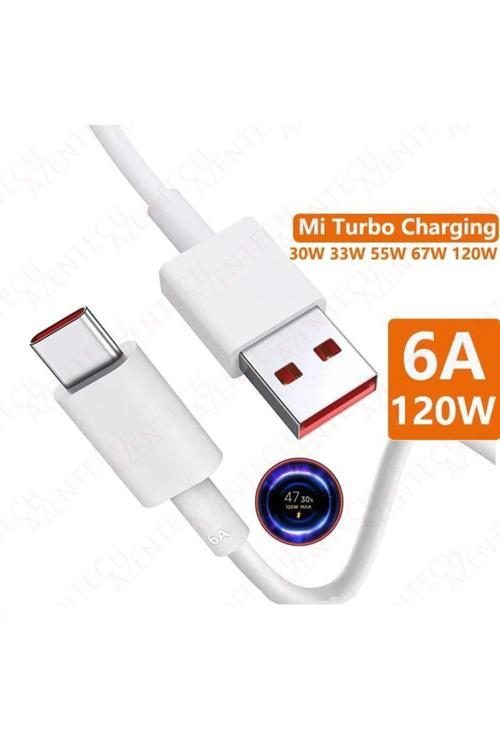 120W 6A Kadar Turbo Şarj Destekli Usb-Type-C Usb Şarj Kablosu Kutulu 1 Metre