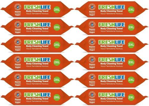Hasta Vücut Temizleme Islak Mendil Havlu 50 Yaprak XL (12 Li Set)