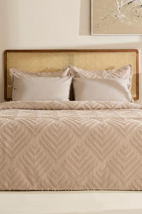 Velora Çift Kişilik Yatak Örtüsü Takımı Taş