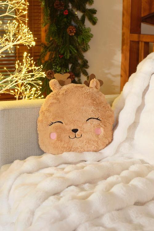 New Year Yılbaşı Geyik Şekilli Kırlent