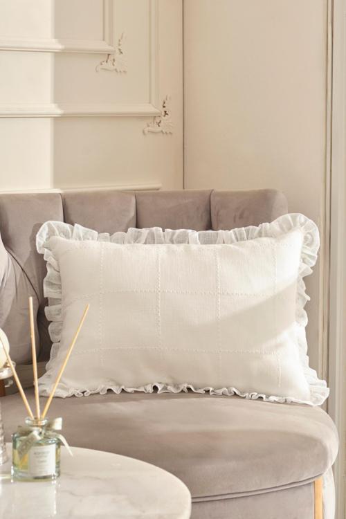 Lalisa Dolgulu Kırlent 35X50 cm Beyaz