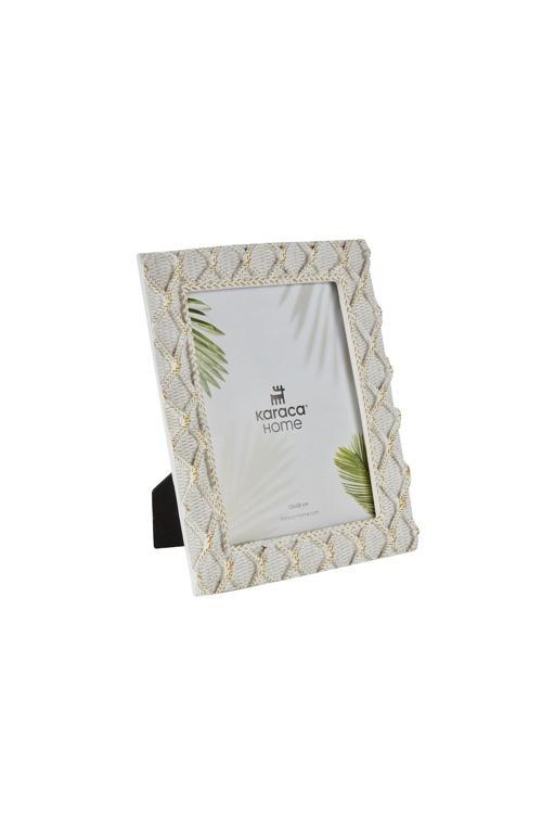 Melanie Hasır Görünümlü Fotoğraf Çerçevesi Beyaz