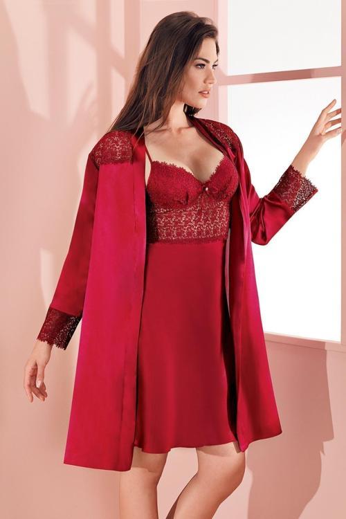 Kadın 1205 Çeyizlik Saten Altılı Gecelik Takım