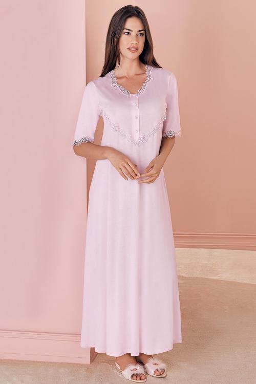 Kadın 381 Penye Rahat Lohusa Tek Gecelik