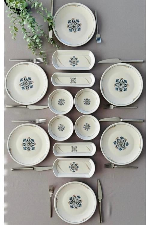 Efsun serisi 6 kişilik 14 parça kahvaltı takımı