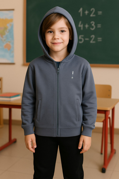Kapüşonlu Fermuarlı Çift Cepli Unisex Eşofman Takımı