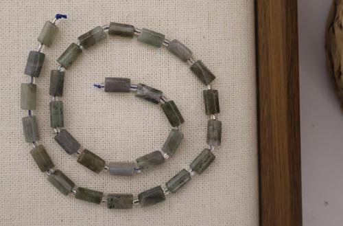 SİLİNDİR KÖŞELİ KESİM LABRADORİT 8X11 MM DOĞAL TAŞ DİZİ- YÜKSEK KALİTELİ DOĞAL TAŞ