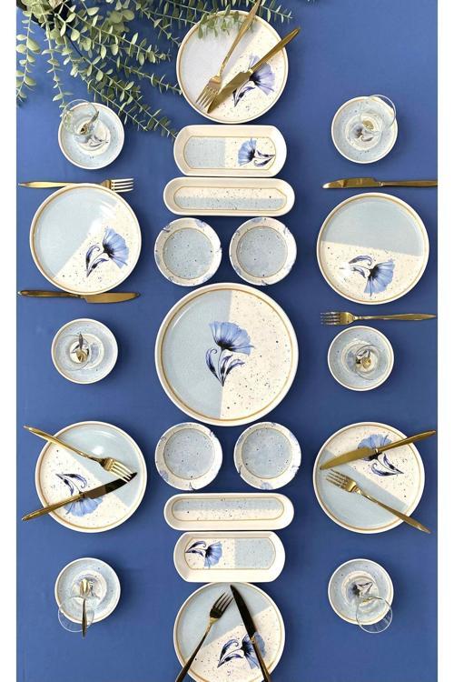 Poppy Model 6 Kişilik 21 Parça Tea Plate Kahvaltı Takımı