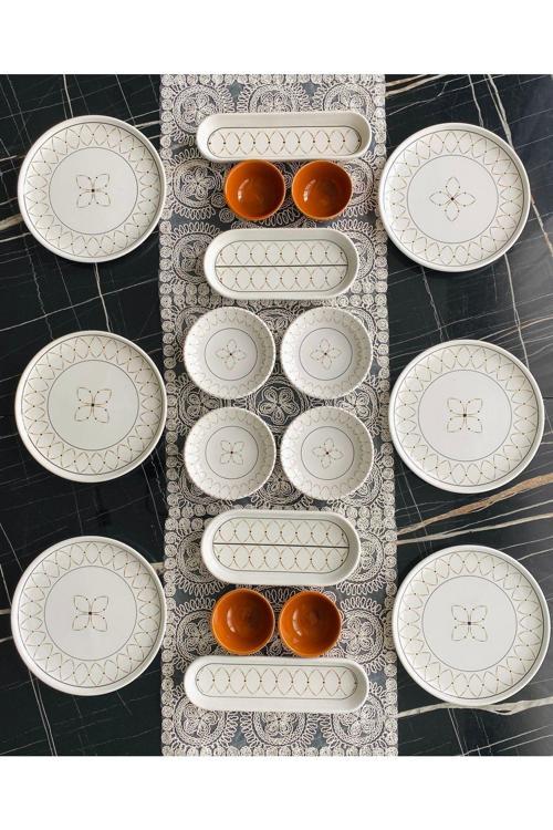 Gold Ellipse 6 Kişilik 18 Parça Kahvaltı Takımı