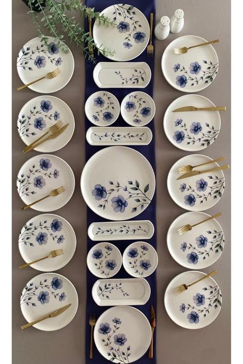 Purple Violet 12 Kişilik 21 Parça Kahvaltı Takımı