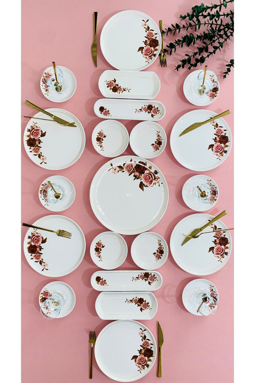 Pink Rose Model 6 Kişilik 21 Parça Kahvaltı Takımı