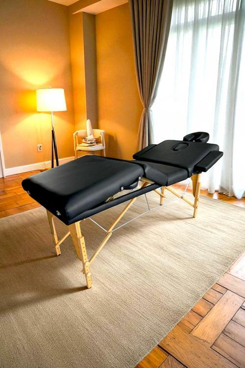 Bm 4523 Katlanabilir 4 Bölmeli Masaj Masası | Ahşap Gövde | Taşıma Çantalı