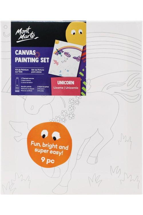 M.M. Kanvas Tablo ve Boyama Seti 9 Parça - Tek Boynuzlu At