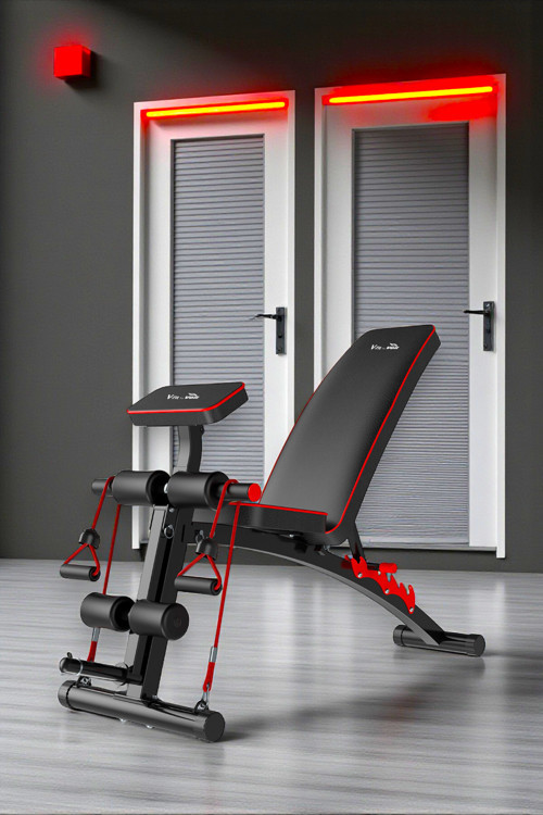 Vfit By Voit D208 Katlanabilir Kol Dayamalı Incline/Decline Ayarlanabilir Sırt Açılı Lastik Kordlu Mekik Ağırlık Sehpası
