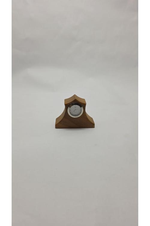 El Yapımı Ahşap Masaüstü Mini Saat – Özgün Tasarım, Pilli, Dekoratif