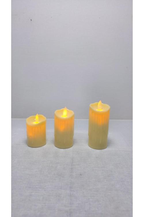 Alevli Led Mum Hareketli Alev Görünümlü Dekoratif Mum - 9Cm